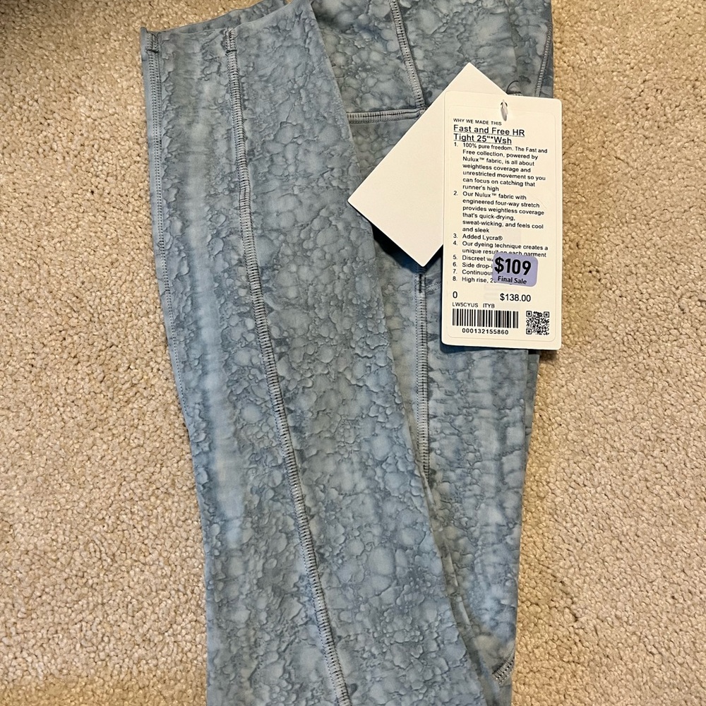 Lululemon Fast and Free HR Tight 25"*Wsh